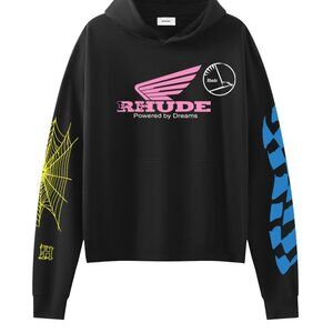 Rhude Black 'Powered by Dreams' Wing & Spider Web Graphic Print Hoodie